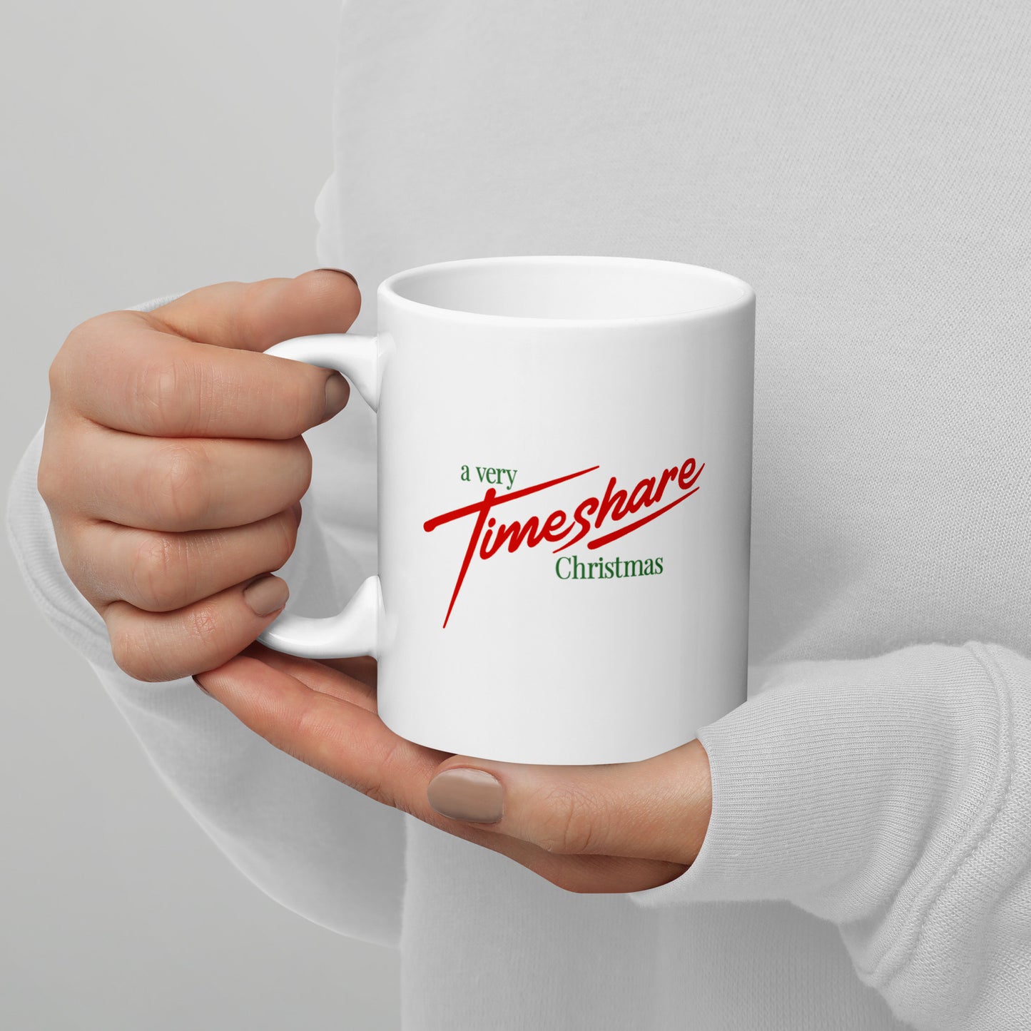 A Very Timeshare Christmas Green and Red Letter Glossy Mug [double-sided]