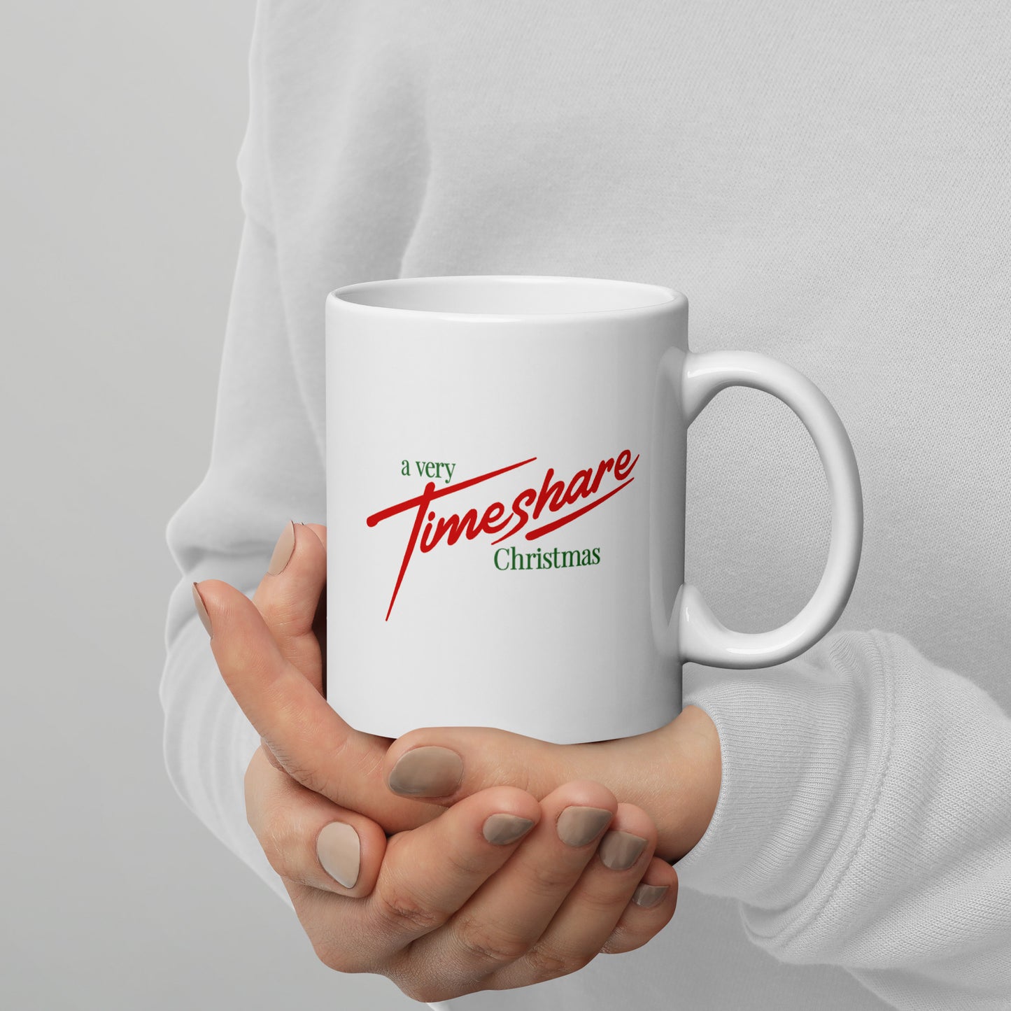 A Very Timeshare Christmas Green and Red Letter Glossy Mug [double-sided]